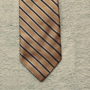 J.S.Bank & Co Men's Necktie Repp Striped Silk Academia Classic Yellow Blue White